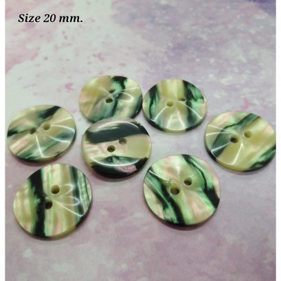 กระดุมเลียนแบบเปลือกหอย 20 มิล (50 เม็ด)