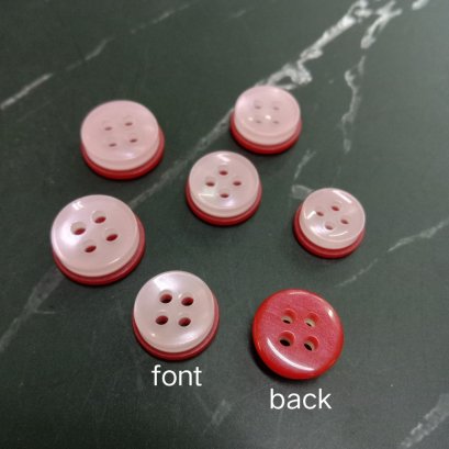 กระดุมเนื้อมุกสีขาวชมพู  มี 3 ขนาดให้เลือก