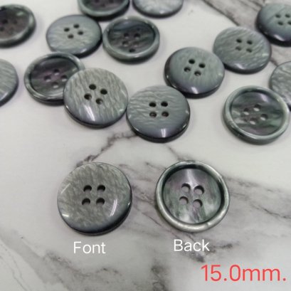 กระดุมเลียนแบบเปลือกหอย ขนาด 15 มิล ( 40 เม็ด )