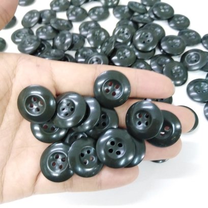 กระดุมเสื้อโค้ท/สูท ติดกางเกงสีเขียวขี้ม้า 19มิล (100 เม็ด)