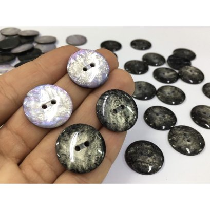 กระดุมมุกเลียนแบบเปลือกหอย 20 มิล คละสี (60 เม็ด)