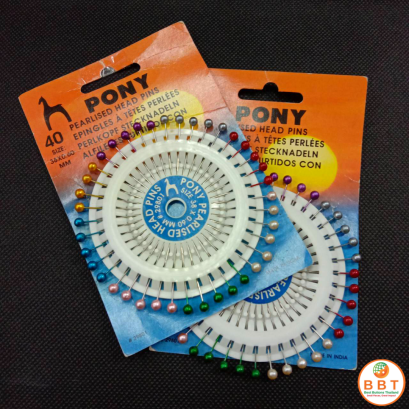 เข็มหมุดหัวมุกหลากสี