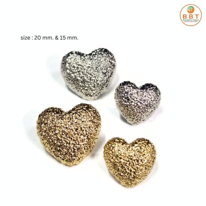 Gold heart-shaped buttons