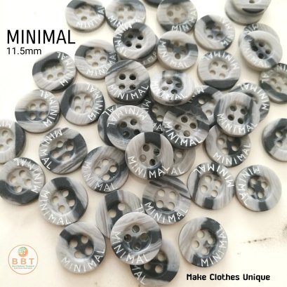 กระดุมเลเซอร์ &quot;MINIMAL&quot; สีทูโทนเทา