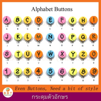กระดุมตัวอักษร ABC