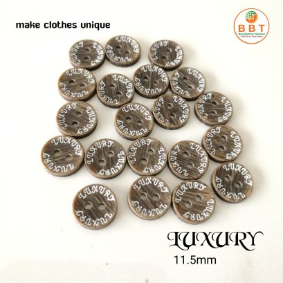 กระดุมโลโก้ &quot;Luxury&quot; ลายไม้