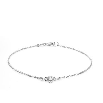 Sterling Silver Ladybug Anklet