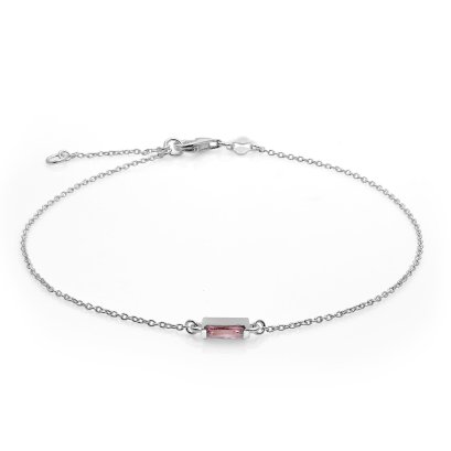 Sterling Silver CZ Anklet