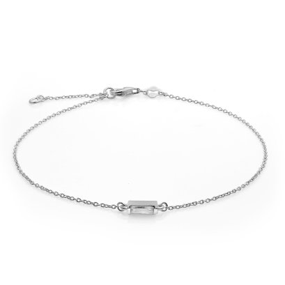 Sterling Silver CZ Anklet