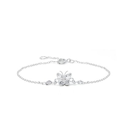 Sterling silver CZ butterfly  bracelet