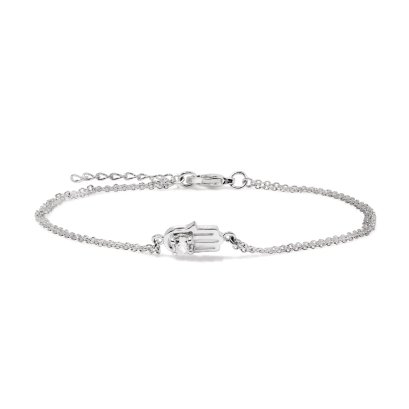 Sterling silver CZ &#039;Hand&#039; bracelet 16.5CM/6.5&quot;