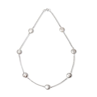 Sterling Silver Plain Shell Necklace