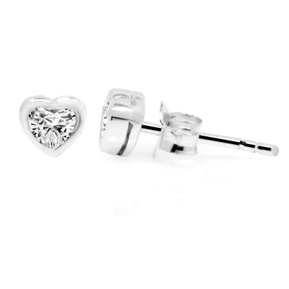 Heart CZ stud earring