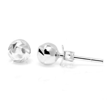 Sterling Silver Pattern Stud Earring