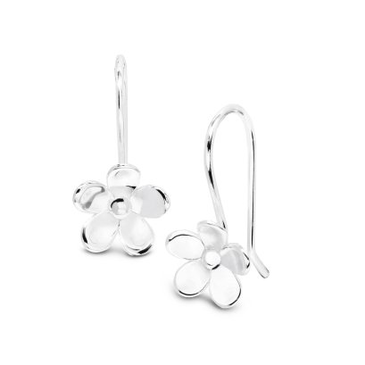 Sterling Silver Flower Drop Earrings
