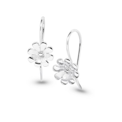 Sterling Silver Flower Drop Earrings