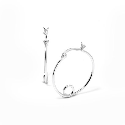 Sterling Silver Hoop Earrings Size 20&#039;&#039;