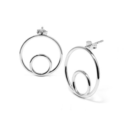 Sterling Silver Stud Hoop Earrings