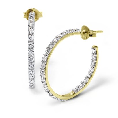 Sterling Silver Rhodium Planted CZ Earrings