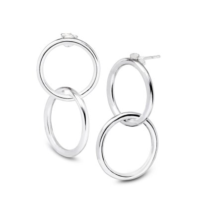 Sterling Silver Double Hoop Earrings
