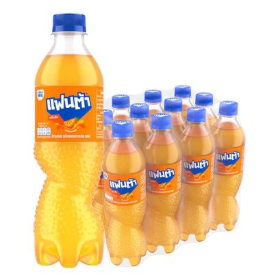 แฟนต้า เครื่องดื่มน้ำอัดลม กลิ่มส้ม 450 มล. x 12