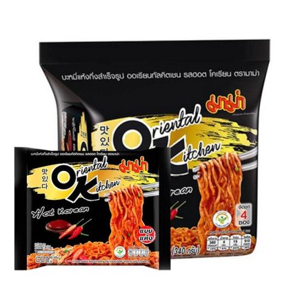 มาม่า บะหมี่กึ่งสำเร็จรูป รสฮอตโคเรียน 85 ก. x 4