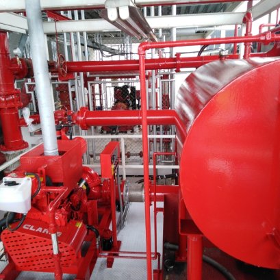 งานติดตั้งเครื่องสูบน้ำดับเพลิง บริษัท โซนี่ ดีไวซ์ เทคโนโลยี (ประเทศไทย) จำกัด