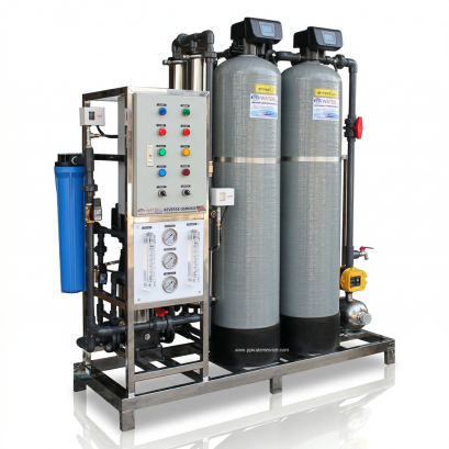 เครื่องกรองน้ำRO12Q 12000ลิตรต่อวัน ถังFRP(Auto)เฟรมสแตนเลส