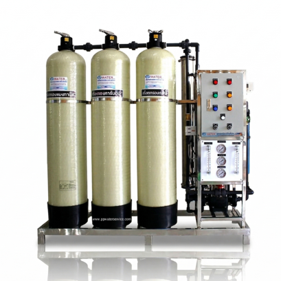 เครื่องกรองRO12Q 12000ลิตร/วันถังFRP12"(Manual)เฟรมสแตนเลส