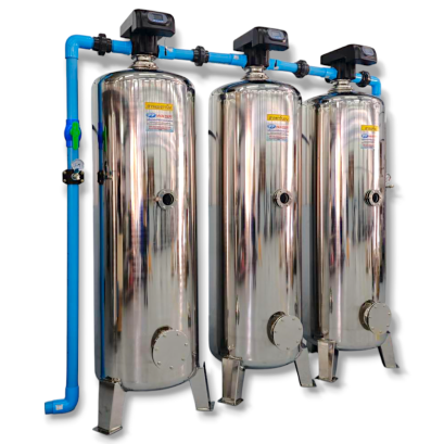 เครื่องกรองน้ำบาดาล ประปาน้ำขุ่น ถังสแตนเลส 24" Auto 10m³/h