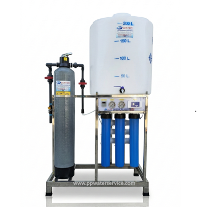 เครื่องกรองน้ำRO1200 ลิตร/วัน300GPD ถังน้ำ200ลิตรเฟรมสแตนเลส
