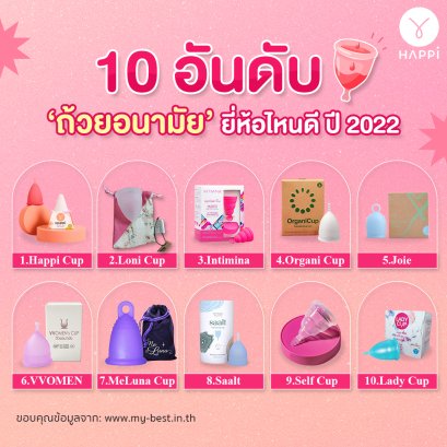 10 อันดับถ้วยอนามัยยี่ห้อไหนดีปี 2022  