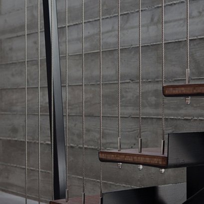 ราวกันตกบันได-สลิงแนวตั้ง 