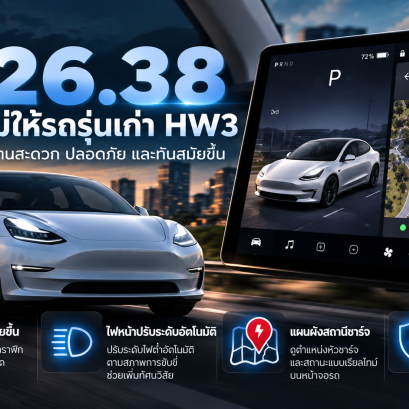Tesla เริ่มปล่อย Software Update 2026.38 อัปเกรดรถ HW3 รุ่นเก่าให้ทันสมัยขึ้น