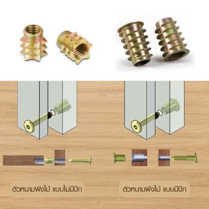 ปัญหาการปริแตกของไม้เมื่อใช้งานตัวหนามฝังไม้