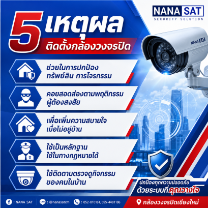 กล้องวงจรปิดเชียงใหม่ 5เหตุผล ทำไมต้องเลือกติดตั้งกล้องวงจรปิด