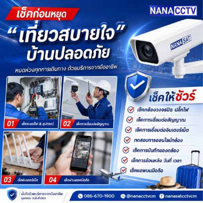 เช็คก่อนหยุด "เที่ยวสบายใจ บ้านปลอดภัย" กล้องวงจรปิดเชียงใหม่ นานาแซท