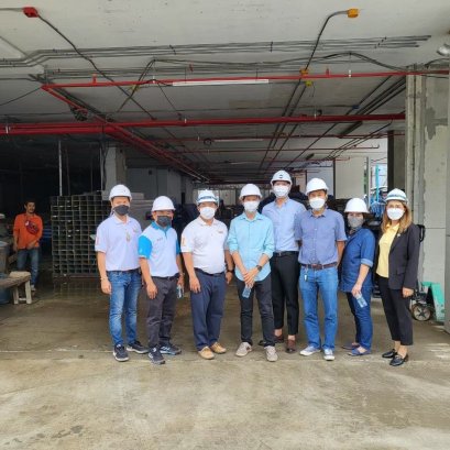 บริษัท ปรีชากรุ๊ป (มหาชน) เยี่ยมหน้างาน ติดตั้งผนังนวัตกรรม JAIBOONSPEEDWALL