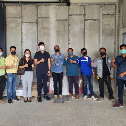 บริษัท ปรีชากรุ๊ป (มหาชน) เยี่ยมหน้างานสร้างบ้านโครงสร้างเหล็ก ติดตั้งผนังนวัตกรรม JAIBOONSPEEDWALL