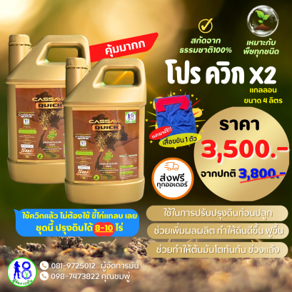 โปรโมชั่น!! ผลิตภัณฑ์ปรับปรุงดิน CASSAVA  QUICK ควิก ชนิดน้ำ