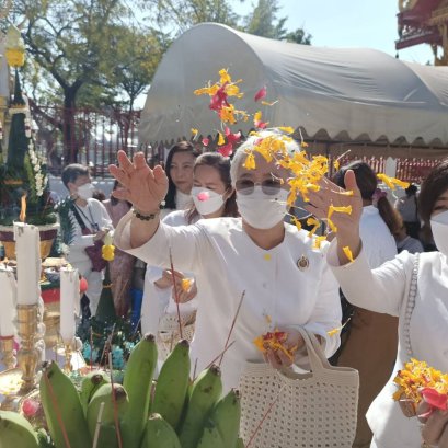 พิธีทำบุญถวายแผ่นดินสยาม บวงสรวงพระนางจามเทวี ทอดผ้าป่าสามัคคี เปิดบารมีปี 66