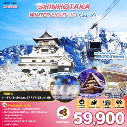 โตเกียว นาโกย่า SHINHOTAKA WINTER LIGHT UP 7 วัน 4 คืน