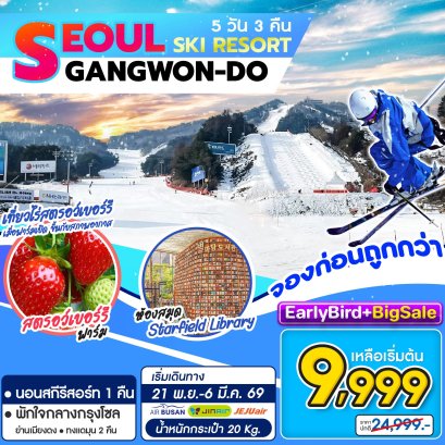 โซล สกี Seoul Gangwon Ski Resort 5 วัน 3 คืน