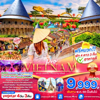 เวียดนามกลาง ดานัง ฮอยอัน เที่ยวบานาฮิลล์เต็มวัน 4 วัน 3 คืน