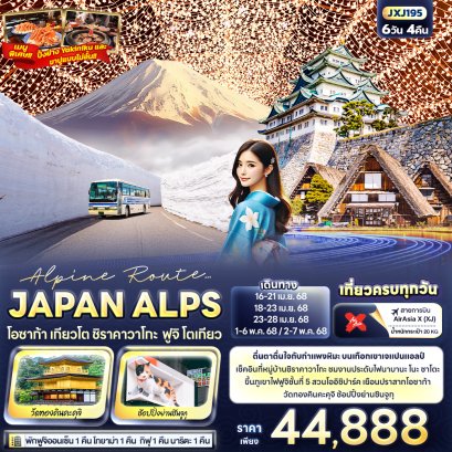 OSAKA TOKYO SNOW WALL JAPAN ALPS โอซาก้า ชิราคาวาโกะ โตเกียว ฟูจิ 6วัน 4คืน