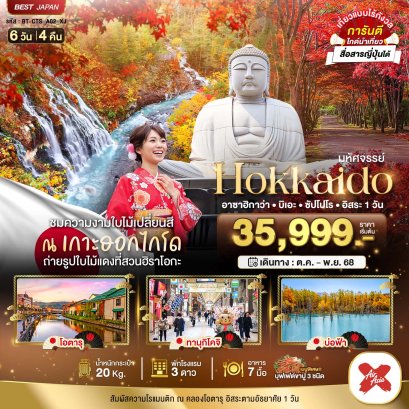มหัศจรรย์ HOKKAIDO อาซาฮิกาว่า บิเอะ ซัปโปโร อิสระ 1 วัน 6 วัน 4 คืน