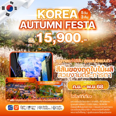 โซล ซูวอนสตาร์ฟิลด์ KOREA AUTUMN FESTA 5 วัน 3 คืน เที่ยวเต็ม