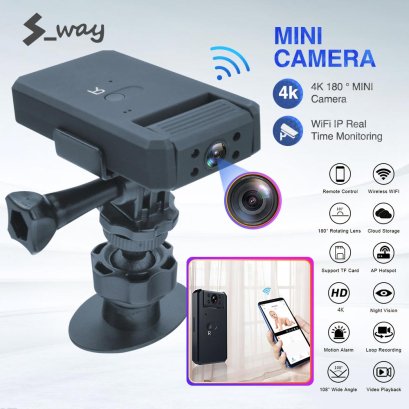 S-Way 4K Mini Camera WiFiกล้องสมาร์ทไร้สายIP Hotspot HD Night Video Micro Camขนาดเล็กตรวจจับการเคลื่อนไหว