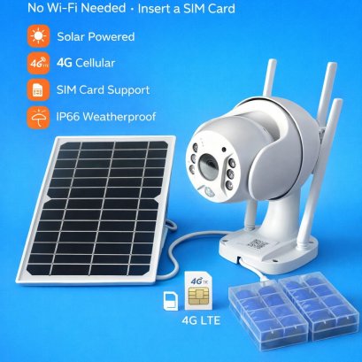 กล้องวงจรปิดโซล่าเซลล์ 4G ใช้ซิมมือถือ ดูสดผ่านแอปได้ทุกที่!