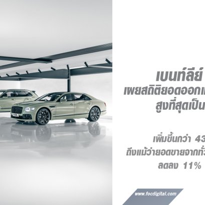 เบนท์ลีย์ มอเตอร์ส เผยสถิติยอดออกแบบเฉพาะตัวปี 2566 สูงที่สุดเป็นประวัติการณ์ เอเชียแปซิฟิก-ตะวันออกกลาง เพอร์ฟอร์มดี โตส่วนกระแสเทรนด์โลก